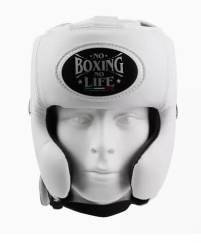 No Boxing No Life Protector Boxing Sparring Kopfschutz Kopfschutz ML Weiß Silber