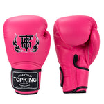 Top King TKBGSA SUPER AIR MUAY THAI BOXING GLOVES Kids 6 oz Neon Pink