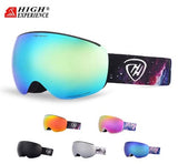 High Experience Snowboarding Ski Outdoor Protection UV Protection Anti-fog Magnetic Goggles Adult Unisex Pink Palm Strap