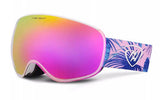 High Experience Snowboarding Ski Outdoor Protection UV Protection Anti-fog Magnetic Goggles Adult Unisex Pink Palm Strap