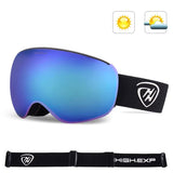 High Experience Snowboarding Ski Outdoor Protection UV Protection Anti-fog Magnetic Goggles Adult Unisex Blue Black Strap