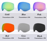 High Experience Snowboarding Ski Outdoor Protection UV Protection Anti-fog Magnetic Goggles Adult Unisex Blue Palm Strap