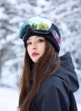 High Experience Snowboarding Ski Outdoor Protection UV Protection Anti-fog Magnetic Goggles Adult Unisex Gold Palm Strap