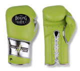 No Boxing No Life Boxing Gloves Pound 4 Pound Lace Up Microfiber 8-16 oz Green