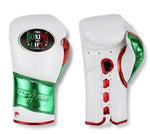 No Boxing No Life Boxing Gloves Pound 4 Pound Lace Up Microfiber 8-16 oz White Green Red