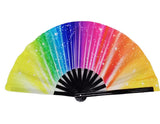 Carnival Party Dancing Performing UV Fluorescent Folding Hand Fan Bamboo Tangs 33 cm PF001