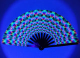 Carnival Party Dancing Performing UV Fluorescent Folding Hand Fan Bamboo Tangs 33 cm PF002