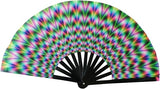 Carnival Party Dancing Performing UV Fluorescent Folding Hand Fan Bamboo Tangs 33 cm PF002
