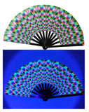 Carnival Party Dancing Performing UV Fluorescent Folding Hand Fan Bamboo Tangs 33 cm PF002