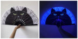 Carnival Party Dancing Performing UV Fluorescent Folding Hand Fan Bamboo Tangs 33 cm PF003