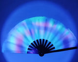 Carnival Party Dancing Performing UV Fluorescent Folding Hand Fan Bamboo Tangs 33 cm PF004