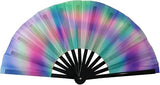 Carnival Party Dancing Performing UV Fluorescent Folding Hand Fan Bamboo Tangs 33 cm PF004