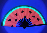 Carnival Party Dancing Performing UV Fluorescent Folding Hand Fan Bamboo Tangs 33 cm PF005