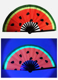 Carnival Party Dancing Performing UV Fluorescent Folding Hand Fan Bamboo Tangs 33 cm PF005