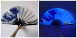 Carnival Party Dancing Performing UV Fluorescent Folding Hand Fan Bamboo Tangs 33 cm PF006