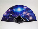 Carnival Party Dancing Performing UV Fluorescent Folding Hand Fan Bamboo Tangs 33 cm PF009