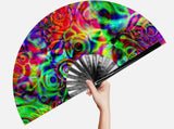 Carnival Party Dancing Performing UV Fluorescent Folding Hand Fan Bamboo Tangs 33 cm PF010