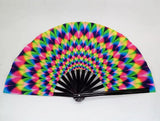 Carnival Party Dancing Performing UV Fluorescent Folding Hand Fan Bamboo Tangs 33 cm PF012