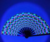 Carnival Party Dancing Performing UV Fluorescent Folding Hand Fan Bamboo Tangs 33 cm PF012