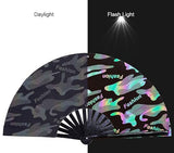 Carnival Party Dancing Performing UV Fluorescent Folding Hand Fan Bamboo Tangs 33 cm PF018