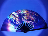 Carnival Party Dancing Performing UV Fluorescent Folding Hand Fan Bamboo Tangs 33 cm PF020