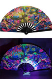 Carnival Party Dancing Performing UV Fluorescent Folding Hand Fan Bamboo Tangs 33 cm PF022