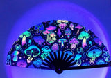 Carnival Party Dancing Performing UV Fluorescent Folding Hand Fan Bamboo Tangs 33 cm PF028