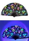 Carnival Party Dancing Performing UV Fluorescent Folding Hand Fan Bamboo Tangs 33 cm PF028