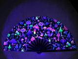 Carnival Party Dancing Performing UV Fluorescent Folding Hand Fan Bamboo Tangs 33 cm PF030