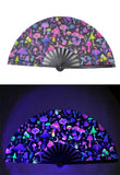 Carnival Party Dancing Performing UV Fluorescent Folding Hand Fan Bamboo Tangs 33 cm PF030