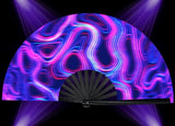 Carnival Party Dancing Performing UV Fluorescent Folding Hand Fan Bamboo Tangs 33 cm PF031