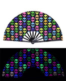 Carnival Party Dancing Performing UV Fluorescent Folding Hand Fan Bamboo Tangs 33 cm PF035