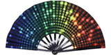 Carnival Party Dancing Performing UV Fluorescent Folding Hand Fan Bamboo Tangs 33 cm PF039