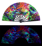Carnival Party Dancing Performing UV Fluorescent Folding Hand Fan Bamboo Tangs 33 cm PF040
