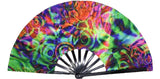 Carnival Party Dancing Performing UV Fluorescent Folding Hand Fan Bamboo Tangs 33 cm PF040