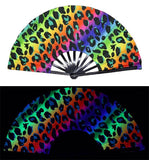 Carnival Party Dancing Performing UV Fluorescent Folding Hand Fan Bamboo Tangs 33 cm PF041