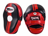 TWINS SPIRIT CLASSIC PML-14 MUAY THAI BOXING MMA PUNCHING FOCUS MITTS PADS Leather Black Red