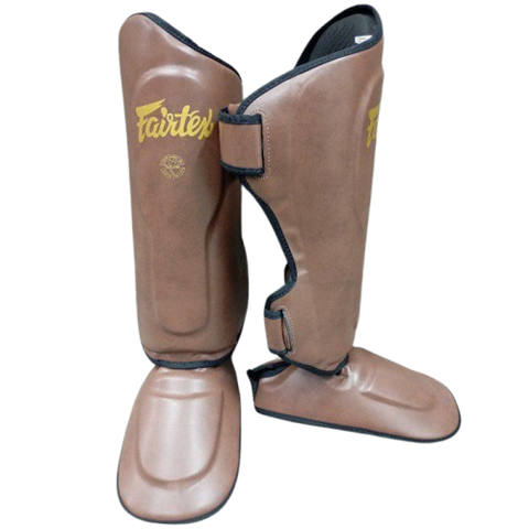 FAIRTEX SP9 ULTRA ERGO SHIN GUARD PROTECTOR S-XL BROWN