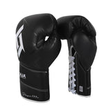 RAJA 100M PROFESSIONAL MUAY THAI BOXING GLOVES LACE UP Leather 10-12 oz 4 Colours