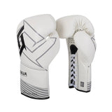 RAJA 100M PROFESSIONAL MUAY THAI BOXING GLOVES LACE UP Leather 10-12 oz 4 Colours