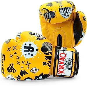 YOKKAO ROCK 'N ROLLA MUAY THAI BOXING GLOVES 8-16 oz GOLD