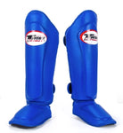 TWINS SPIRIT SGL-10 MUAY THAI BOXING MMA SHIN GUARD PROTECTOR Leather XS-XL Blue
