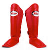 TWINS SPIRIT SGL-10 MUAY THAI BOXING MMA SHIN GUARD PROTECTOR Leather XS-XL Red