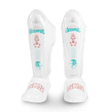 SKS Empire Tiger Bomb Muay Thai Shinguards Size S-XL White