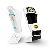 SKS Empire Tiger Bomb Muay Thai Shinguards Size S-XL White