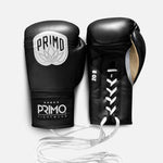 Primo Pro Lace Up Boxing Gloves 10 oz Onyx Black