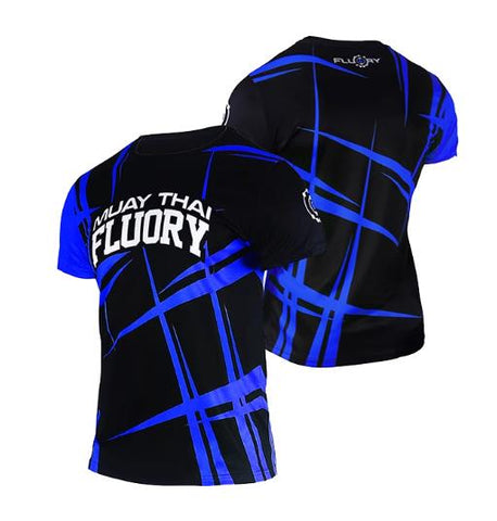 FLUORY TF12 Combat Training T-Shirt Adult & Junior XS-XXXL Blue