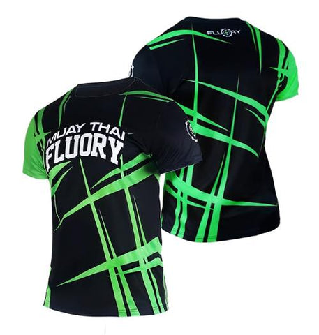 FLUORY TF12 Combat Training T-Shirt Adult & Junior XS-XXXL Green