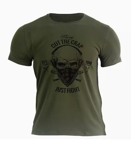FLUORY TF13 Skull Combat T-Shirt S-XXXL Army Green