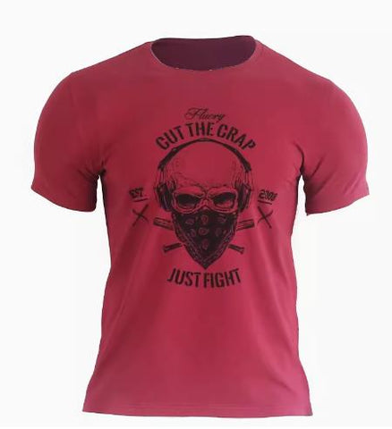 FLUORY TF13 Skull Combat T-Shirt S-XXXL Maroon
